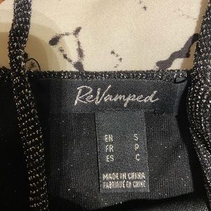 Black sparkly tank top bodysuit